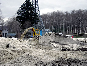 除雪ロータリーによる除雪作業