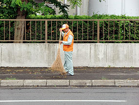 歩道の清掃